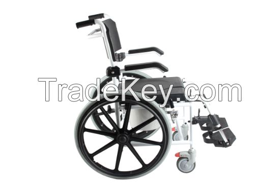 3 in 1 Commode Shower Chair, Transport Commode Wheelchair, Padded Toilet Seat Shower Wheelchair, Bedside Commode