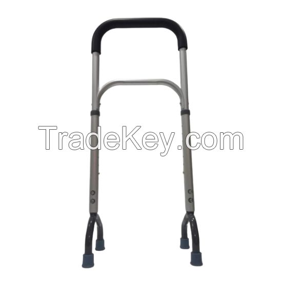 Rock Steady Cane, Height Adjustable Quad Cane for Seniors with Soft Cushion Handle, Sit to Stand Walker