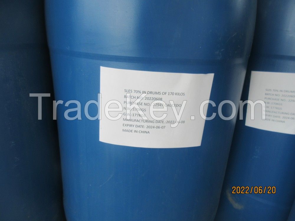 Cosmetic Grade Brilliant Sodium Lauryl Sulfate Ether Sodium Lauryl Ether Sulfate SLES 70% Price