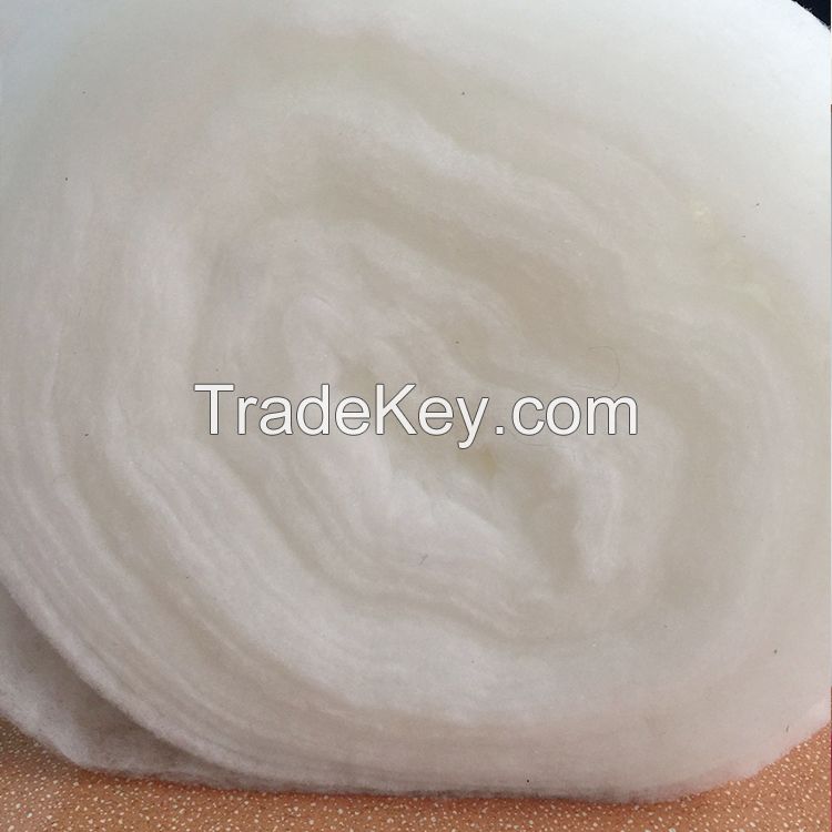 Customized Batting Fabric Breathable Warmer Wadding Padding Polyester Thermal Wadding Polyester Wadding for Quilt