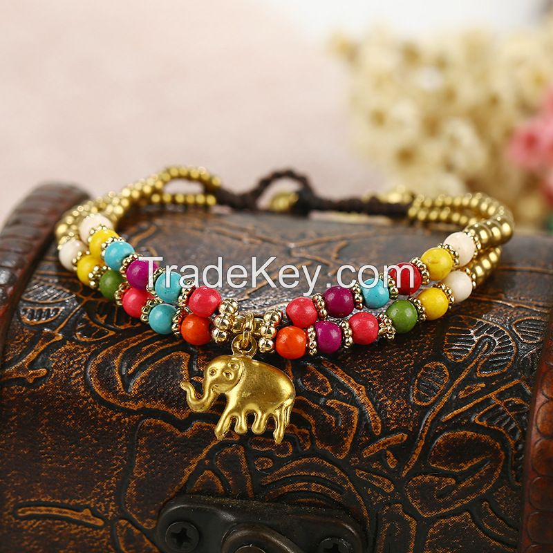 Animals theme handmade braiding bracelet - MCS070