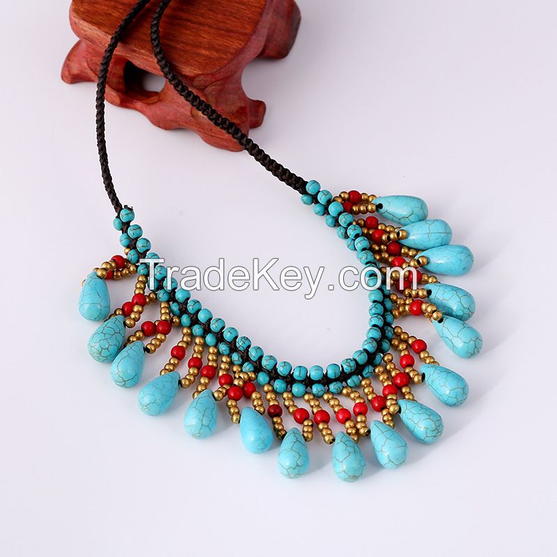 Traditional boho style beading necklace - MCX017