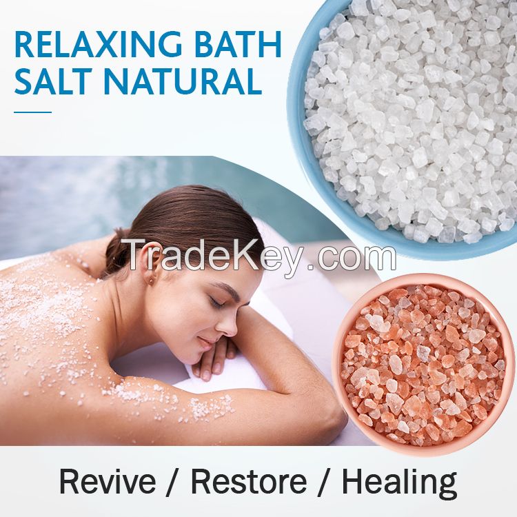 Wholesale Private Label Colored Herbal Lavender Organic Sea Bubbling Body Scrub Spa Epsom Bath Soak Crystals Natural Bath Salt