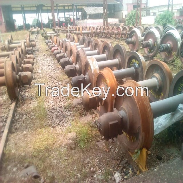 Used Rails, Scrap metal, steel scrap wheel and axles