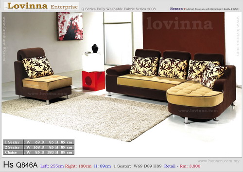 Lovinna Hs Q846A ( L Shape Fabric Sofa ) &lt; Fullly Washable &gt;