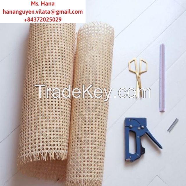 Bleached Hexagon Rattan Cane Webbing Roll | Bleached/ White/ Cream Color | Perfect for your DIY project(WS: +84372025029)