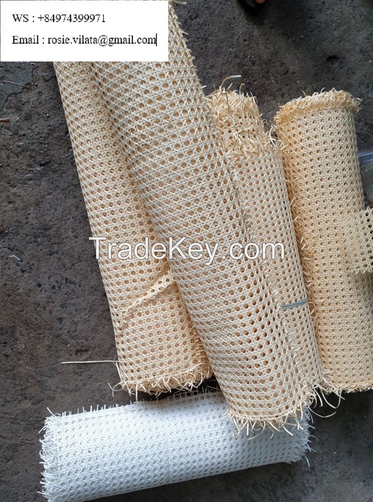 Premium Rattan Cane Mesh Natural or Bleached, Webbing Cane Width 24&quot; DIY Interiors