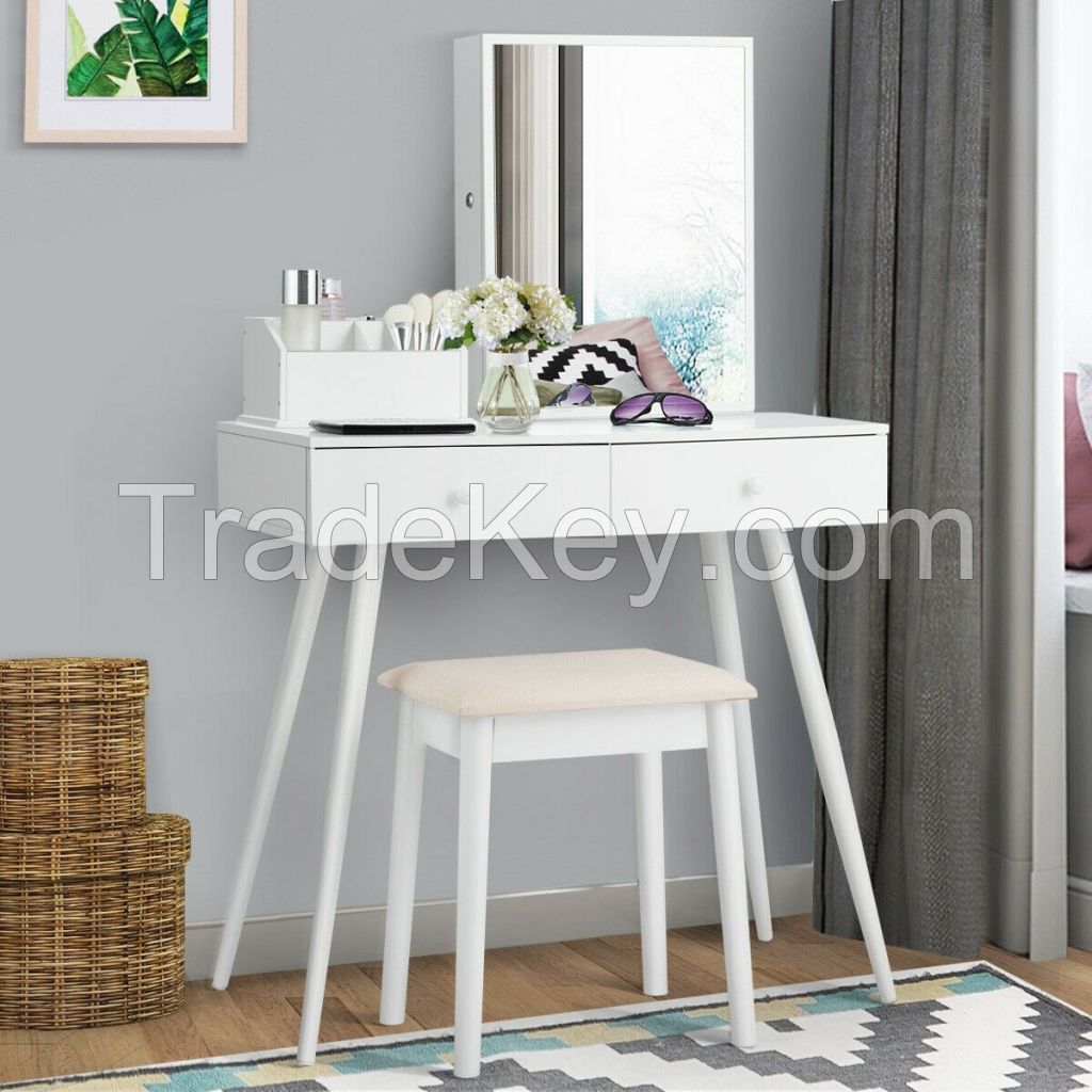 Dressing Table With Mirror Modern Vanity Table Bedroom Storage  Bedroom Furniture Set Vanities Drawers