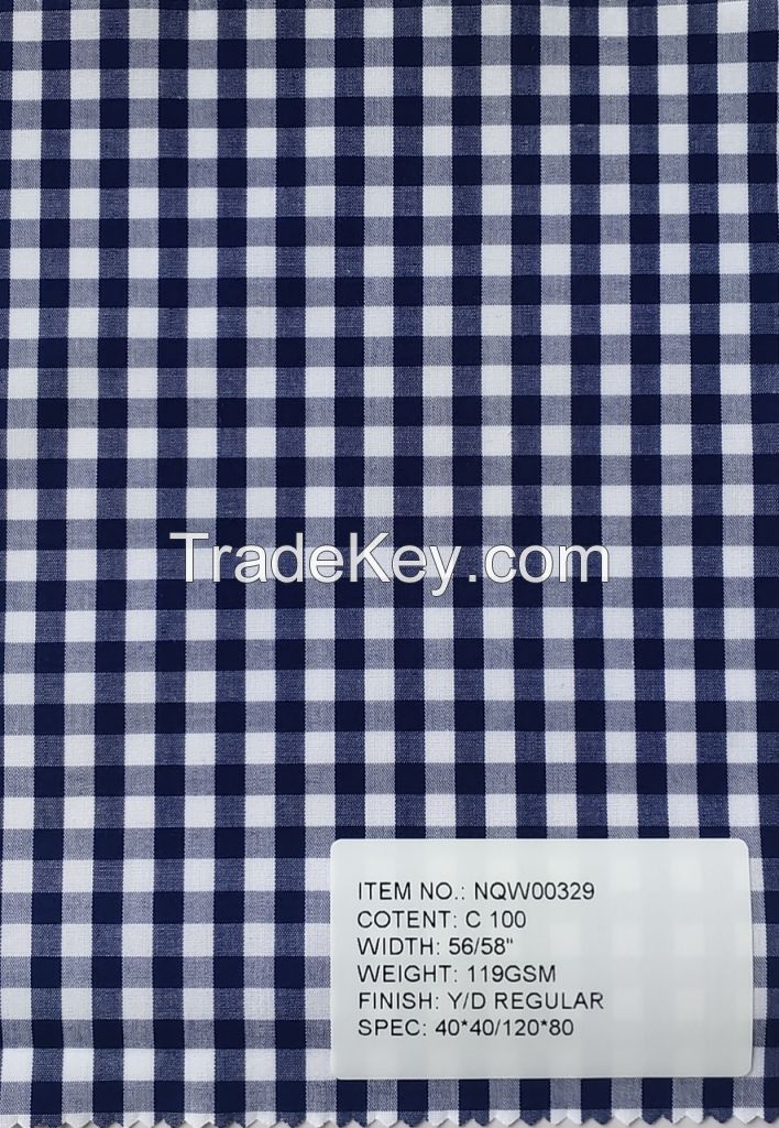 Cotton yarn dyed checks and stripes, 