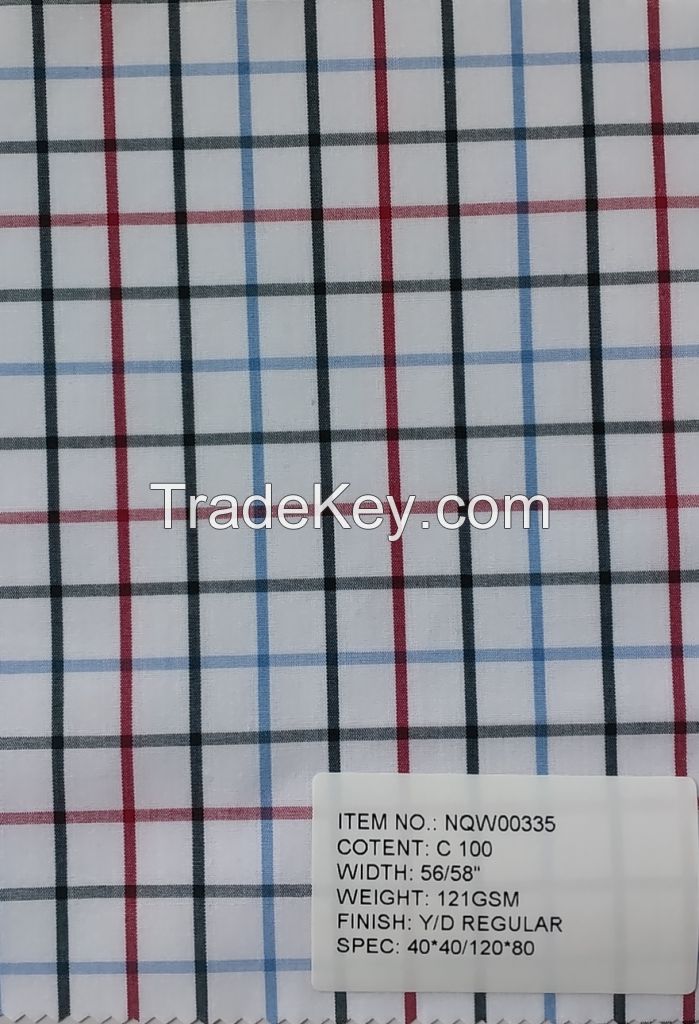 Cotton yarn dyed checks and stripes, 