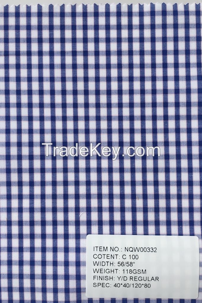 Cotton yarn dyed checks and stripes, 