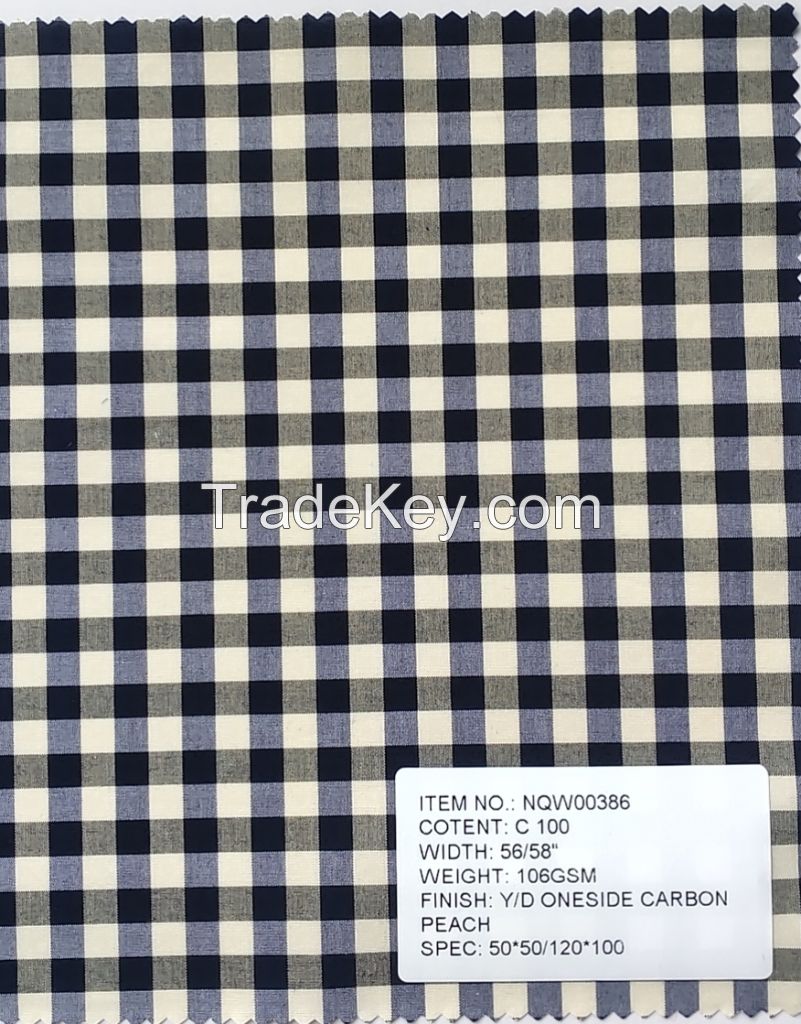 Cotton yarn dyed checks and stripes, 
