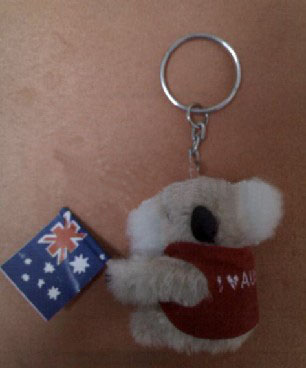 Mini Plush koala keychain toy with client's logo