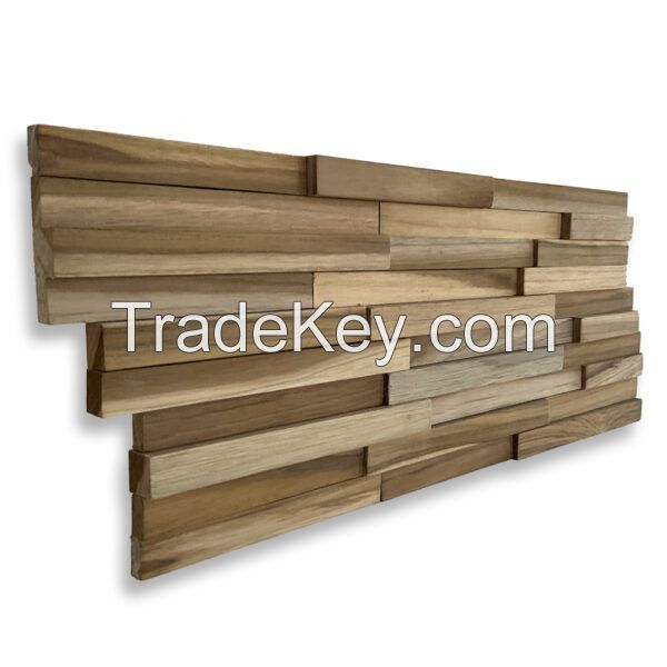 3D Reclaimed Teak Wall Panel