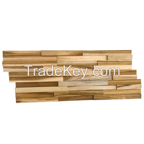 3D Reclaimed Teak Wall Panel