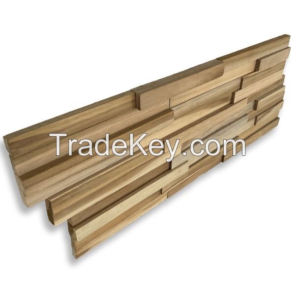 3D Reclaimed Teak Wall Panel