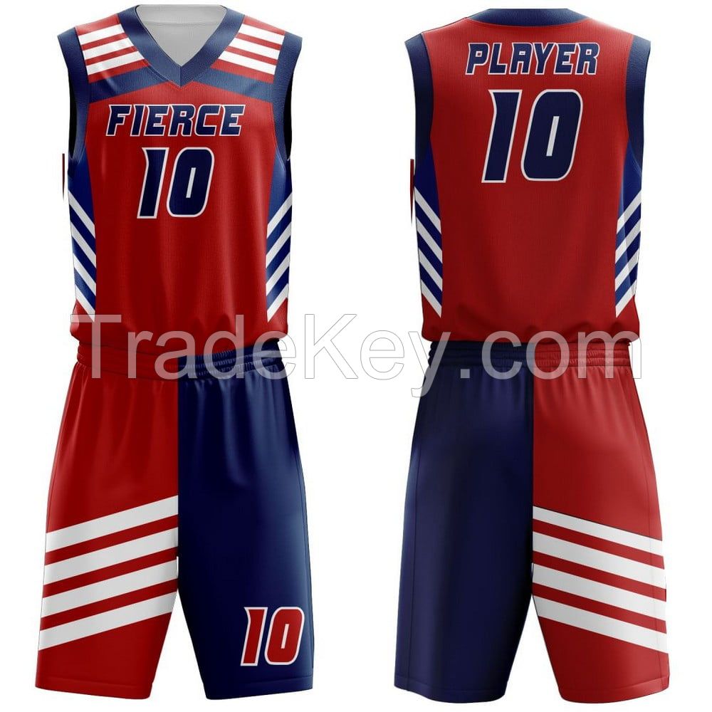 Customized basketball uniforms with player's names and numbers