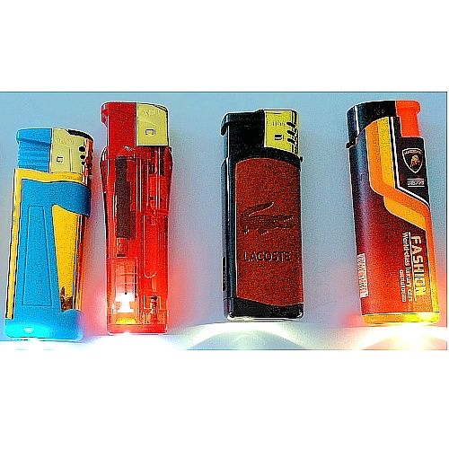 Cigarette electronic gas lighters with LED lamp