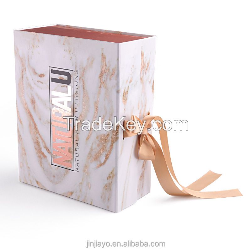 Foil Hot Stamping Folding Rigid Box for Shipping Hair Clothing Shoes Perfume Luxury Magnet Packaging Custom Logo Eco Friendly