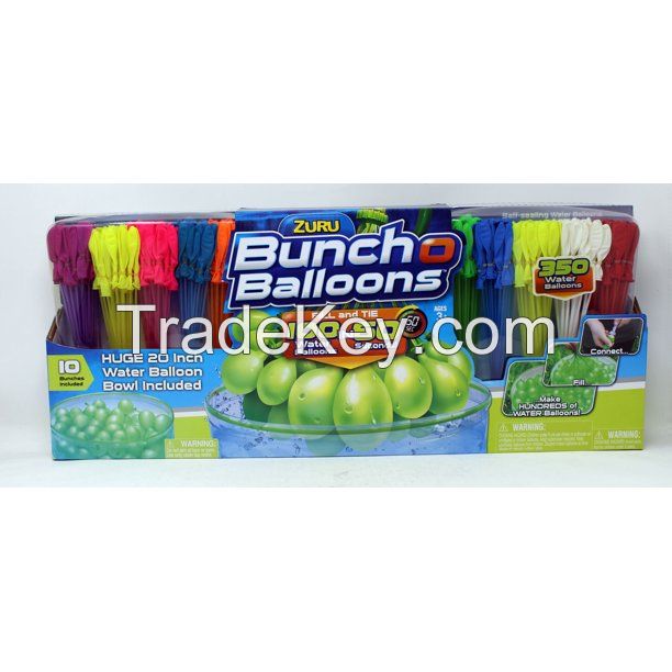 ZURU Bunch O Balloons, Fill in 60 Seconds, 350 Water Balloons, 20&quot; Water Balloon Bowl Included