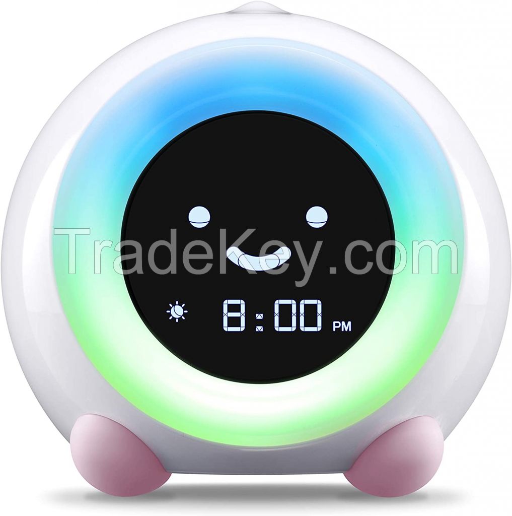 LittleHippo Mella Ready to Rise Children&#039;s Sleep Trainer, Alarm Clock, Night Light and Sleep Sounds Machine (Blush Pink)