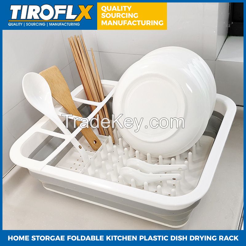 HOME STORAGE FOLDABLE KITCHEN PLASTIC DISH DRYING RACK