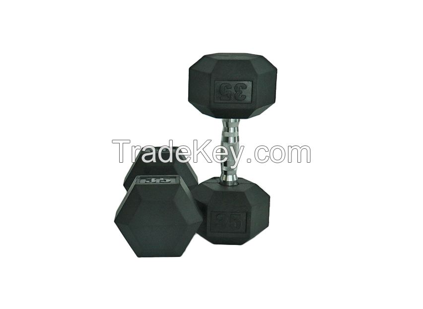 Rubber hex dumbbell