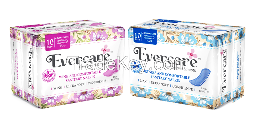 Evercare Sanitary Napkin - Maxi/Wing 230mm (10's-12's)