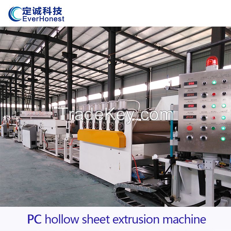 PC hollow grid sheet extrusion line