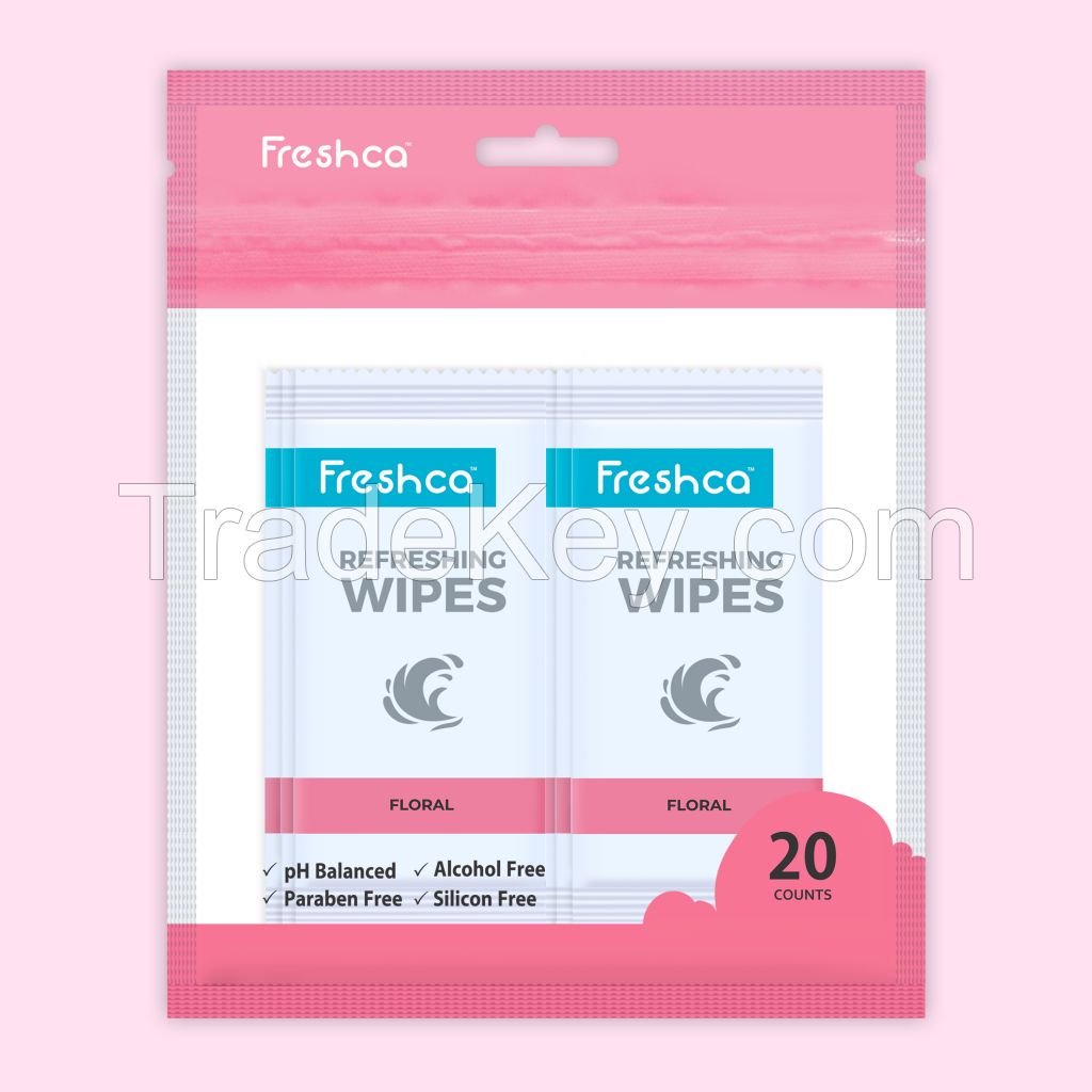 Freshca Refreshing Wet Wipes Floral- 20Pcs