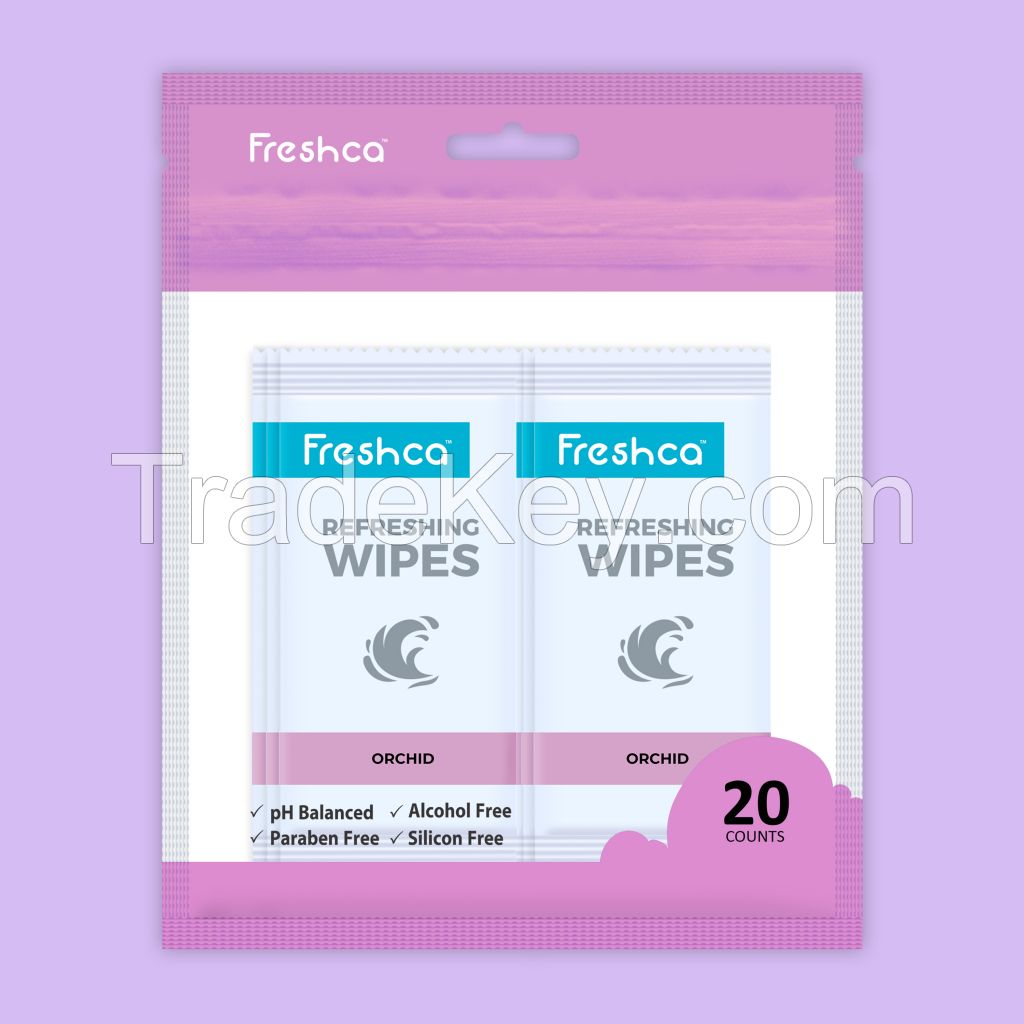 Freshca Refreshing Wet Wipes Orchid-20Pcs