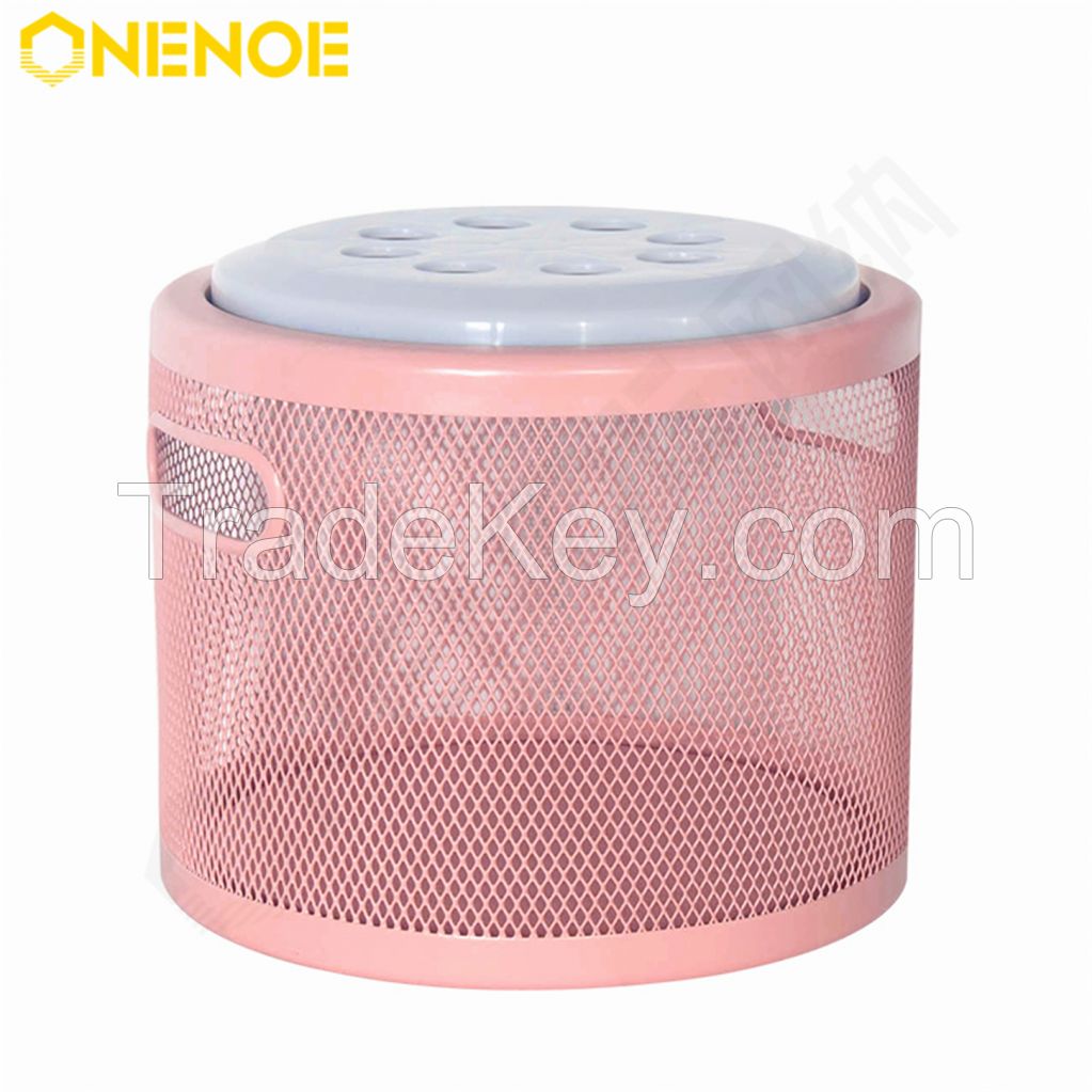 Onenoe Unique Design Modern Livingroom Large Round Metal Mesh Organizer Storage Footrest Stool Kids Adult Chair Ottoman Kids Children Toy Storage Ottoman 