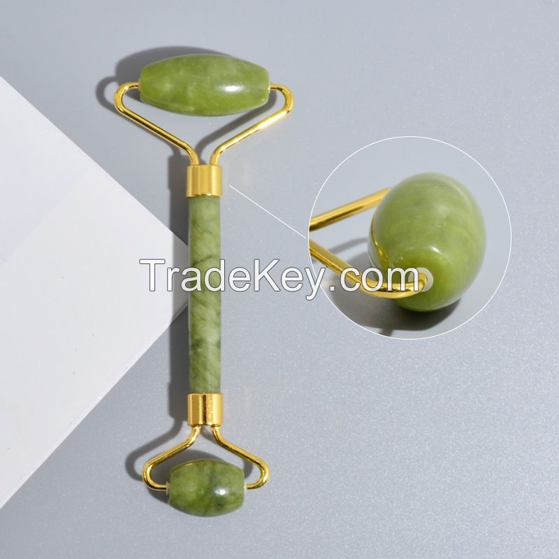 Natural green jade roller for facial massage