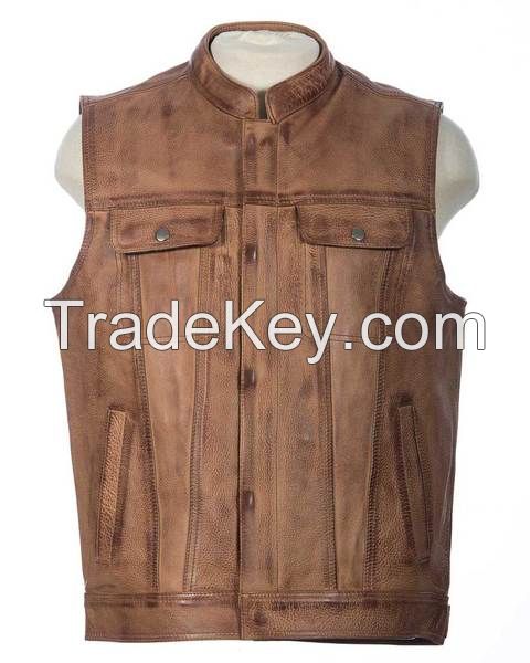 BREAK OUT MEN'S LEATHER VEST | MOTORCYCLE VEST | C&S