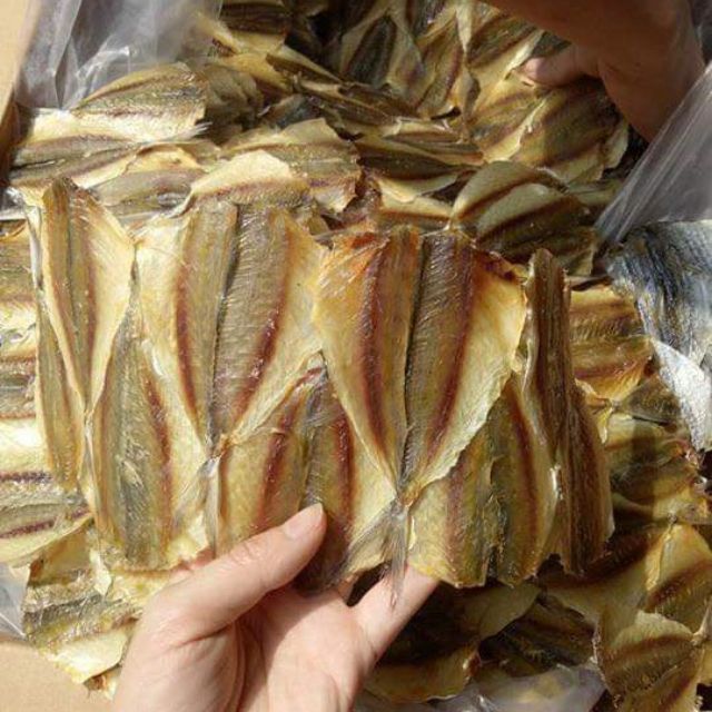 Sundried yellow stripe vetrally fish