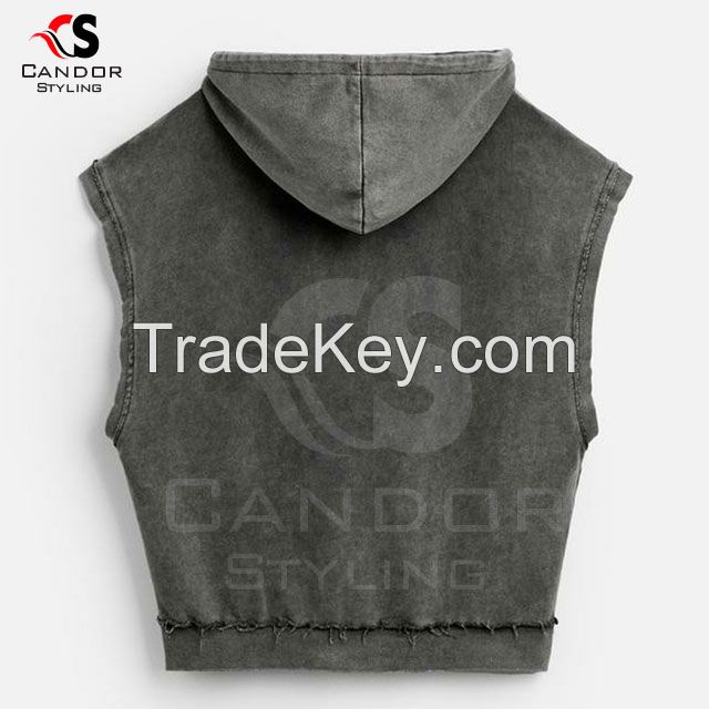 Sleeveless Zipper Hoodies Customizable