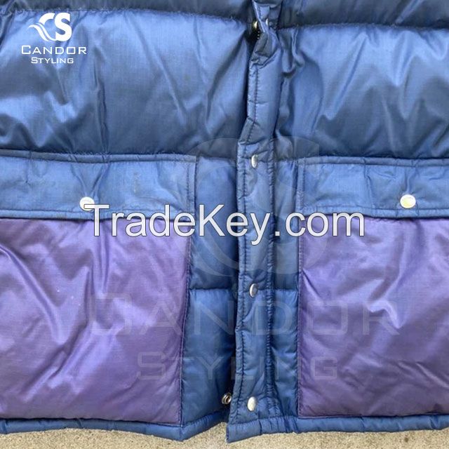 Banded Blue Puffer Jacket 