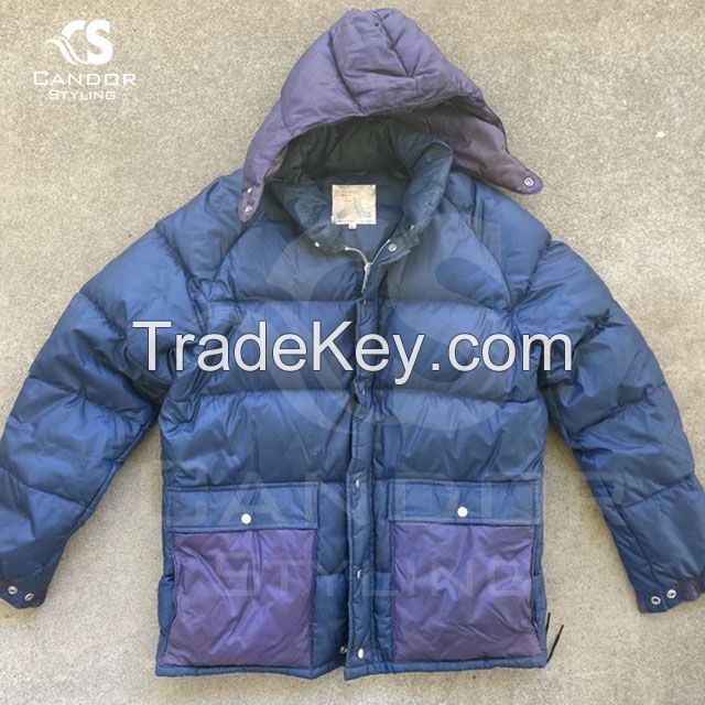 Banded Blue Puffer Jacket 