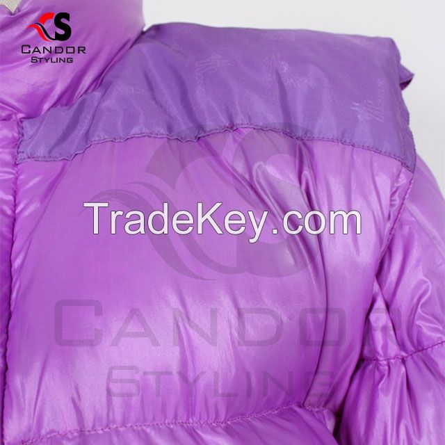 Banded Purple Puffer Jacket 