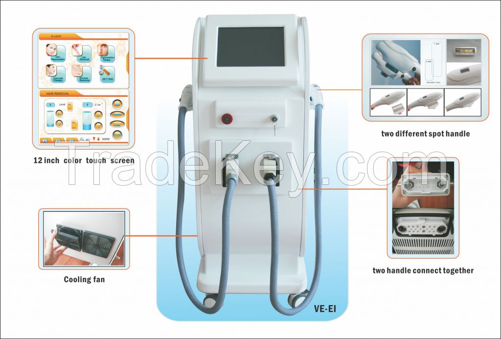 E-light (RF+IPL) skin rejuvenate and hair removal equipment