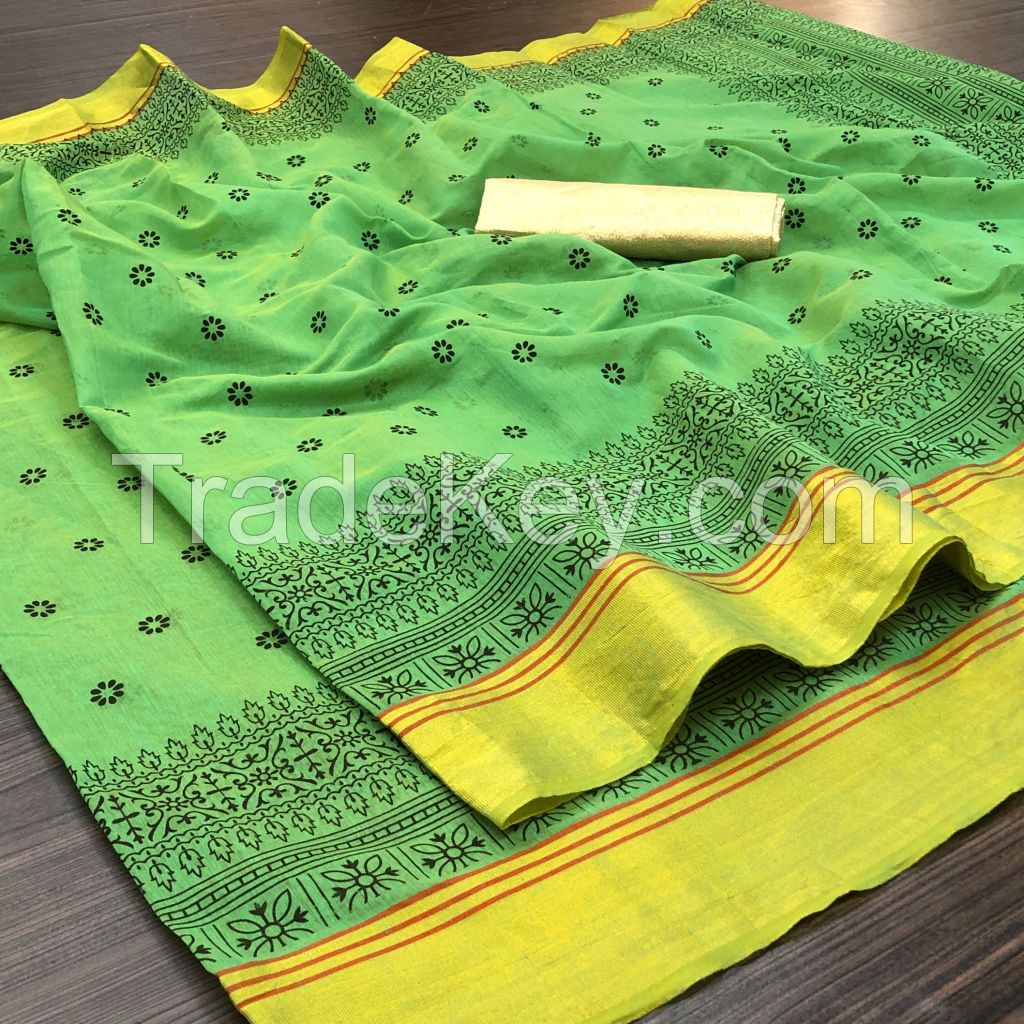 Cotton Blend Printed saree