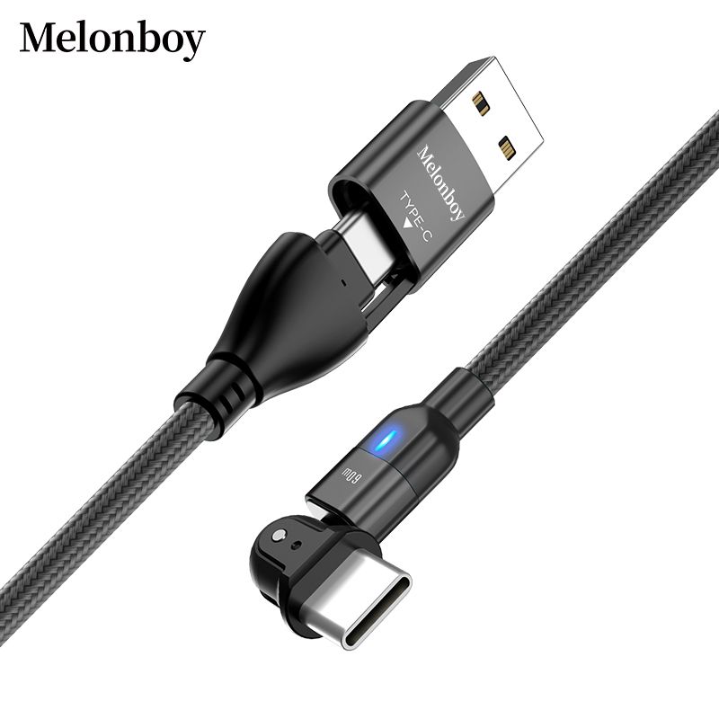 Festival Gift 180 Degree Swivel Mobile Phone PD 60W Magnetic USB C TypeC Charger Cable