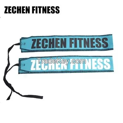 Blue Wrist Wraps Fitness For Weight Lifting Crossfit Training 100% Cotton Fabric