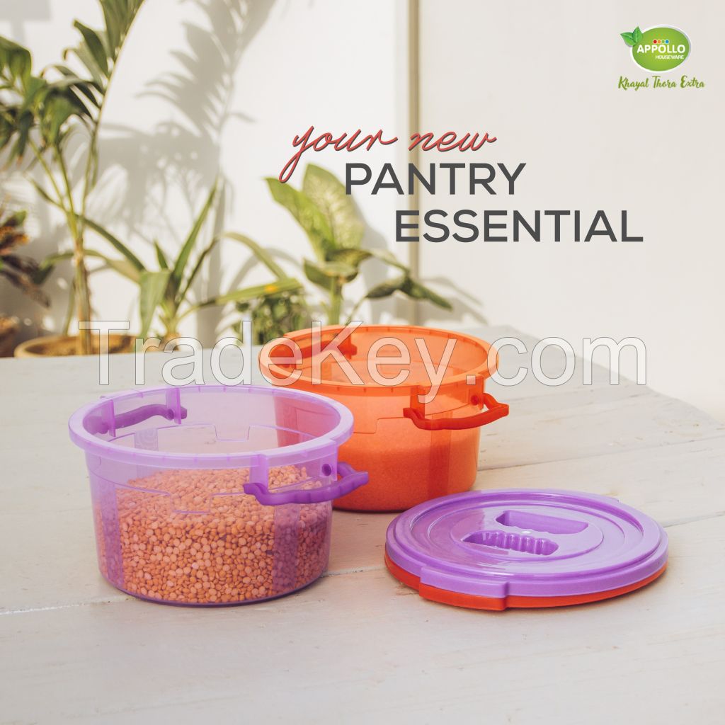 Handy Container Junior  Small (1000 ml) high quality light weight easy to handle durable air tight food container plastic food container for storing and freezing food items, unbreakable reusable food storage containers.