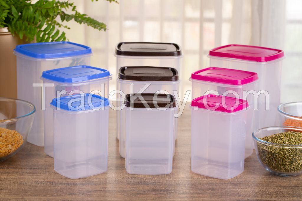 Appollo houseware Snack jar 3pc Set (1 Litre, 2 Litre & 3 Litre) best quality vertical snack jar high quality light weight snack jar for refrigerator, microwave and storage easy to handle durable air tight food, unbreakable reusable easy to ca