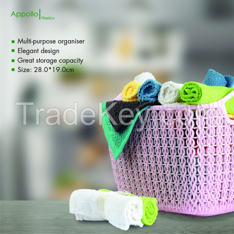 Appollo houseware Lace Basket vegetable basket, elegant Fruit basket, washable easy to handle durable high quality plastic basket for fruits, unbreakable, non-toxic, BPA free basket, stackable and space saver design.