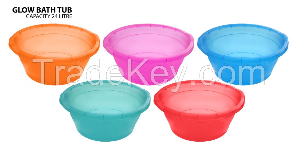 Glow Bath tub, Super Durable &amp;amp; Long-lasting                  Stackable Design &amp;amp; Easy transport BPA Free and Non-Toxic Comfortable handle for grip, kitchen, bathroom and washing tub.
