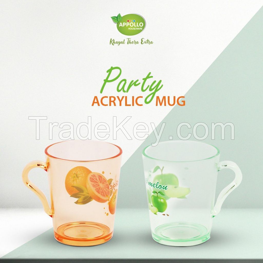 Party Acrylic Mug with stylish and attractive design, ideal for picnics, BBQ, camping, and birthday parties. High premium quality and dishwasher safe.