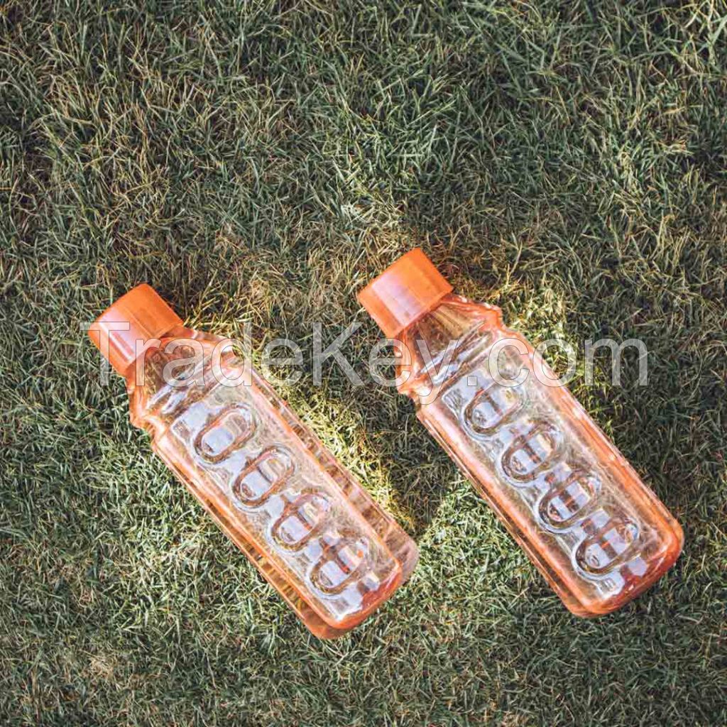 Crystal Water Bottle (2pcs Pack) high quality water bottle for kids and adults, easy to handle durable, unbreakable reusable bottle for picnic, exercise and camping, BPA free bottle, ideal for school and gym.