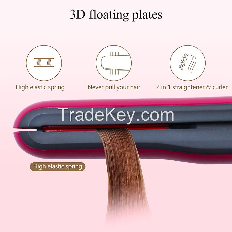 Professional Cordless Hair Straightener Tourmaline Ceramic Flat Iron